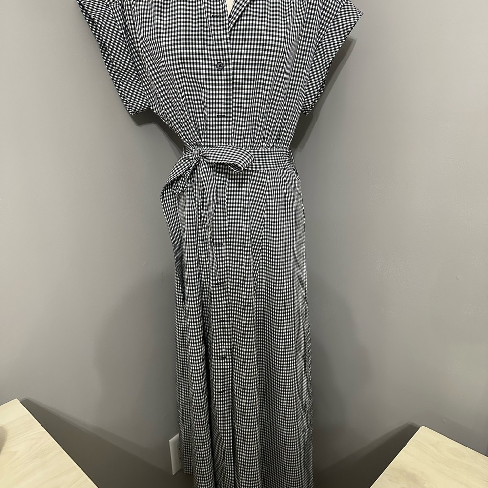 Calvin Klein Chic Black and White Gingham Dress